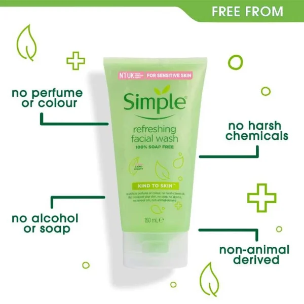 Sữa Rửa Mặt Dạng Gel Simple Kind To Skin Refreshing Facial Wash 150ml - Hình ảnh 3